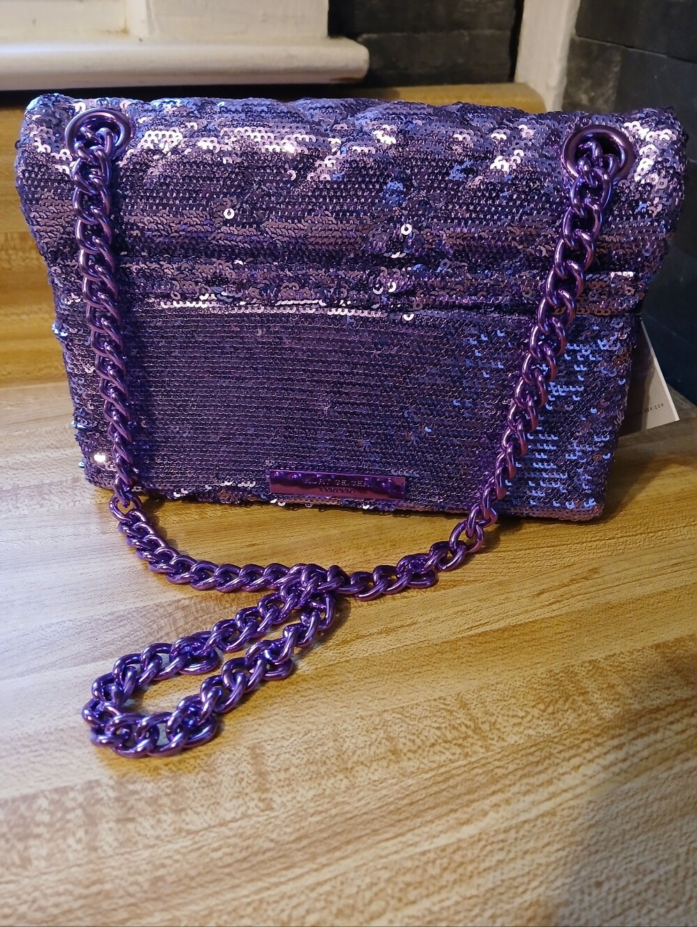 Kurt Geiger NWT Purple Sequin Kensington & Dustbag STUNNING & RARE - Picture 7 of 10